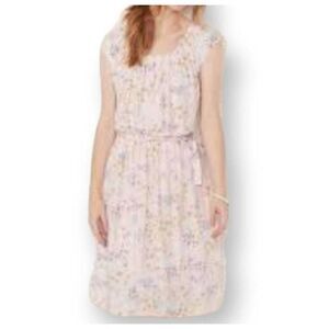 LC LAUREN CONRAD PINK, PURPLE, YELLOW FLORAL DRESS SZ.L/XL EUC.